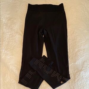 Lululemon Black Leggings with Silver Accents